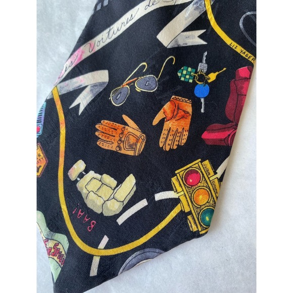 Nicole Miller Men's Tie Vintage 1993 100% Silk Hand Sewn SportsCars Driving 55" - Picture 6 of 8